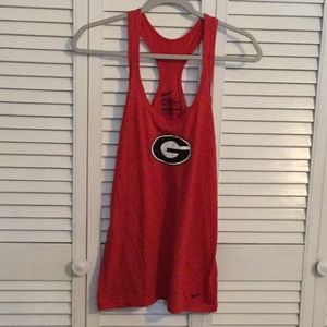 Ladies Nike red  “GA Bulldogs” racerback tank top